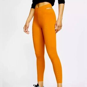 Women’s Nike 7/8 Training Lazer Cut Tights Medium Orange Tight Gym Running NWT